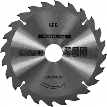 Пильный диск по дереву "SEB" 350 24 зуб*50мм (проф)